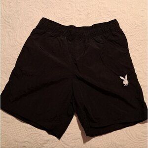 Pacsun Playboy men's size Medium black light weight shorts, no liners, VGUC
